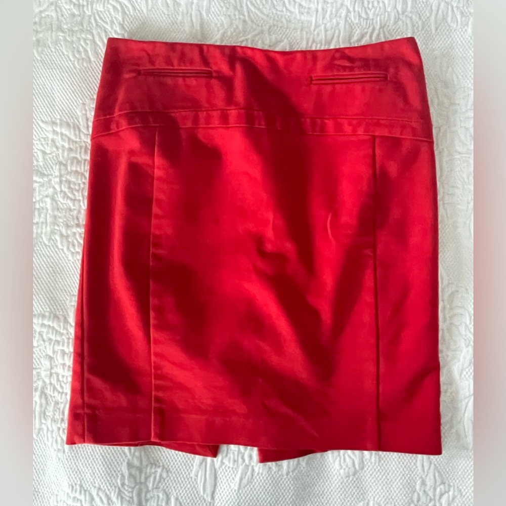 Express Bright Red Ultra Mini Skirt Double Faux Pockets Size 2
